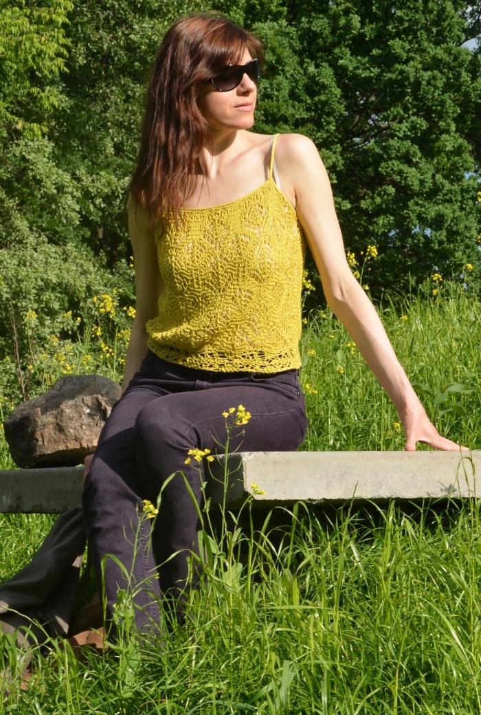 Knit summer TOP with free chart  – scroll down the page